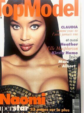 top model french magazine Naomi Campbell cover winter 1995 fashion rare find